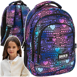 PLECAK SZKOLNY DERFORM BACKUP X18 2w1 PIÓRNIK DANCE HEARTS NEON SERDUSZKA