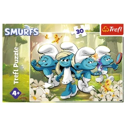 PUZZLE 30 ELEMENTÓW SMERFY - SMERFNE PRZYGODY UKŁADANKA TREFL 18317