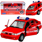 POLONEZ CARO PLUS STRAŻ METALOWY SAMOCHODZIK Z EPOKI PRL WELLY 1:34 CZERWON