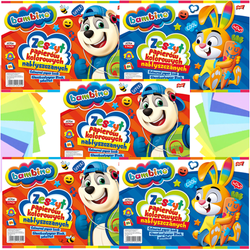 ZESZYT PAPIERÓW KOLOROWYCH BAMBINO NABŁYSZCZANYCH A4 WYCINANKA - 5 szt.