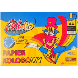 PAPIER KOLOROWY A4 SAMOPRZYLEPNY WYCINANKA 8 KARTEK ZŁOTY SREBRNY PASTELLO