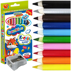 KREDKI BAMBINO GRUBE OKRĄGŁE JUMBO W DREWNIE 10 KOLORÓW + TEMPERÓWKA