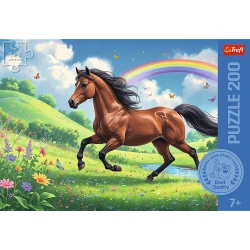 PUZZLE 200 ELEMENTÓW DOSTOJNY KOŃ W GALOPIE UKŁADANKA TREFL 13355