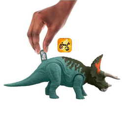 JURASSIC WORLD TRICERATOPS RUCHOMA FIGURKA MATTEL DOMINION DŹWIĘK
