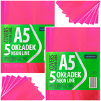 OKŁADKA NA ZESZYT A5 NEON PVC TRANSPARENTNA TRWAŁA RÓŻOWA ASTRA - 10 sztuk
