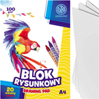 BLOK RYSUNKOWY BIAŁY A4 ASTRA 20 KARTEK 100g SZKOLNY PLASTYKA