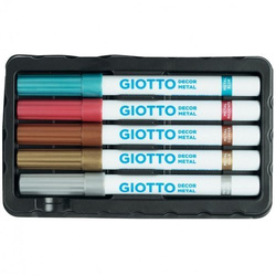 FLAMASTRY MARKERY 5 GIOTTO METALICZNE DEKOROWANIE