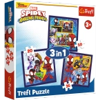 PUZZLE 3W1 SPIDEY PRZYGODY SPIDEYA I PRZYJACIÓŁ UKŁADANKA 34892 TREFL