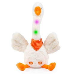 ZABAWKA INTERAKTYWNA ZWARIOWANA GĘŚ MASKOTKA PORUSZA SIĘ ŚWIATŁO DŹWIĘK