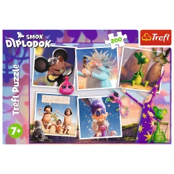 PUZZLE 200 PRZYGODY SMOKA DIPLODOKA BAJKA MAGIA UKŁADANKA TREFL 13322