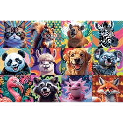 PUZZLE 300 ELEMENTÓW ZABAWNE PORTRETY ZWIERZĄT UKŁADANKA 23030 TREFL