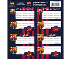 FC BARCELONA NAKLEJKI NALEPKI NA ZESZYT KSIĄŻKI 8SZT ASTRA BLAUGRANA