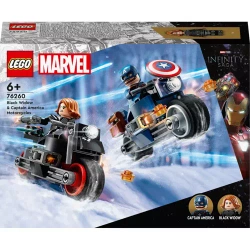 LEGO MARVEL CZARNA WDOWA I KAPITAN AMERYKA NA MOTOCYKLACH 76260