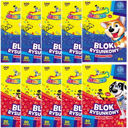 BLOK RYSUNKOWY BIAŁY A4 20 KARTEK 100g SZKOLNY ASTRINO ASTRA - 10 sztuk