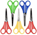 NOŻYCZKI DLA DZIECI SZKOLNE BAMBINO Z PODZIAŁKĄ MIARKĄ ZAOKRĄGLONE - 5 szt.