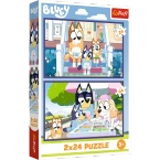 PUZZLE 2x24 BLUEY ZABAWNA BLUEY PIESKI UKŁADANKA 34446 TREFL