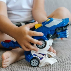 MOTOZAURY DINOZAUR TRANSFORMUJĄCY VTECH TERIZINOZAUR OXOR SAMOCHÓD POLICJA