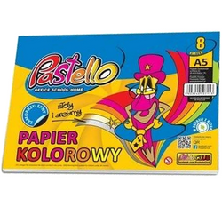 PAPIER KOLOROWY A5 SAMOPRZYLEPNY WYCINANKA 8 KARTEK ZŁOTY SREBRNY PASTELLO