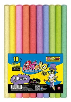 BIBUŁA MARSZCZONA 10 KOLORÓW PASTELOWA 25x200cm SZKOLNA PASTELLO