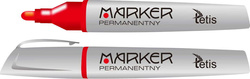 MARKER PERMAMENTNY WODOODPORNY 3mm CZERWONY KOŃCÓWKA STOŻKOWA TETIS