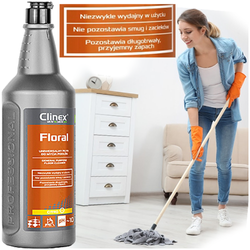 CLINEX DELOS MAT FLORAL 6w1 DO MYCIA MEBLI PODŁÓG POSADZEK 1L ANTYSTATYCZNY