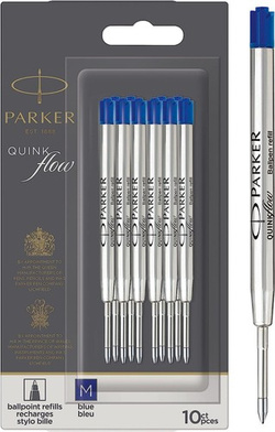 WKŁAD DO DŁUGOPISU PARKER QUINKFLOW M METALOWY CZARNY 10 sztuk
