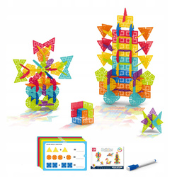 KLOCKI KONSTRUKCYJNE MAŁYCH GENIUSZY EDUKACYJNE GEOMETRYCZNE 224 EL. ASKATO