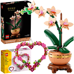 LEGO MAŁA ORCHIDEA STORCZYK W DONICZCE + OZDOBA W KSZTAŁCIE SERCA 