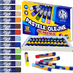 PASTELE OLEJNE ASTRA KREDKI SZKOLNE OKRĄGŁE 12 KOLORÓW INTENSYWNE ŻYWE
