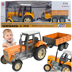 TRAKTOR Z PRZYCZEPĄ URSUS C360 DUŻY CIĄGNIK ROLNICZY ZDEJMOWANA KABINA 1:10