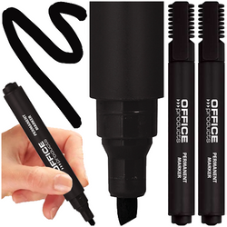 MARKER PERMANENTNY OFFICE PRODUCTS CZARNY WODOODPORNY ŚCIĘTY - 2 szt.