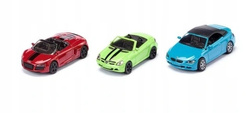 ZESTAW 3 METALOWYCH AUT KABRIOLETÓW MODELE AUDI MERCEDES BMW SIKU  6314