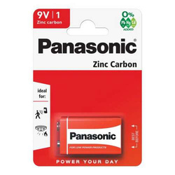 BATERIA PANASONIC CYNKOWO-WĘGLOWA PŁASKA 6F22 9V