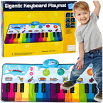 MATA DO TAŃCZENIA MUZYCZNA EDUKACYJNA INTERAKTYWNA PIANINKO DUŻA TĘCZOWA