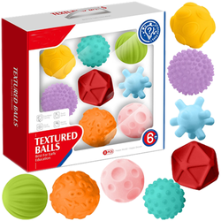 KULE SENSORYCZNE GUMOWE PIŁECZKI AKTYWIZUJĄCE GRYZAK PIŁKA 8 SZTUK