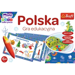 GRA PLANSZOWA EDUKACYJNA POLSKA MAGICZNY OŁÓWEK 100 PYTAŃ TREFL 02114