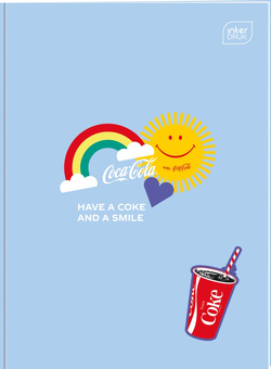 ZESZYT A4 3-LINIA PODWÓJNA KOLOROWA 32 KARTKI SZKOLNY COCA COLA INTERDRUK