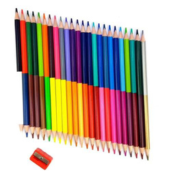 KREDKI OŁÓWKOWE ASTRA TRÓJKĄTNE DWUSTRONNE Z TEMPERÓWKĄ 24/48 ŻYWYCH KOL.