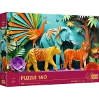 PUZZLE 160 ELEMENTÓW DŻUNGLA Z EFEKTEM 3D 40-LECIE UKŁADANKA TREFL 40051