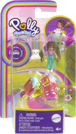 POLLY POCKET LALKA Z POJAZDEM MROŹNY SKUTER FIGURKA KOLEKCJONERSKA MATTEL