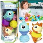 KLOCKI SENSORYCZNE LALABOOM KULKO-KLOCKI ZWIERZĄTKA MONTESSORI 18 EL. 61681