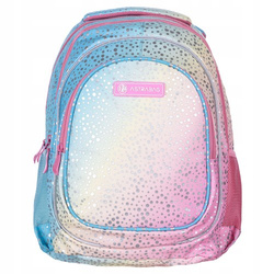 PLECAK SZKOLNY TRZYKOMOROWY ASTRABAG OMBRE TĘCZOWY GRADIENT