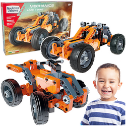 LABORATORIUM MECHANIKI ŁAZIK I QUAD KLOCKI 130 EL. 2 MODELE CLEMENTONI