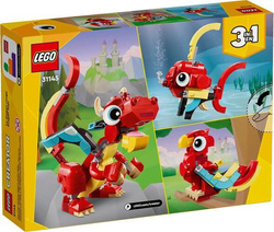 LEGO CREATOR 3W1 CZERWONY SMOK FENIKS RYBA RUCHOME FIGURKI 149 EL. 31145