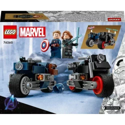 LEGO MARVEL CZARNA WDOWA I KAPITAN AMERYKA NA MOTOCYKLACH 76260