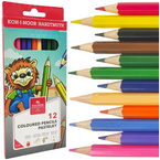 KREDKI OŁÓWKOWE HEKSAGONALNE KOH-I-NOOR 12 KOLORÓW SZKOLNE WYTRZYMAŁE