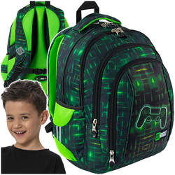 PLECAK SZKOLNY MŁODZIEŻOWY PIÓRNIK ST.RIGHT 2w1 BP-04 DLA GRACZA NEON PAD