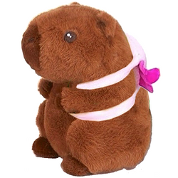 KAPIBARA PLUSZAK MASKOTKA PRZYTULANKA Z PLECAKIEM AKSOLOTL 22 cm BRĄZOWA