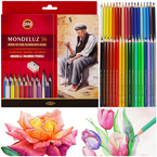 KREDKI AKWARELOWE MONDELUZ KOH-I-NOOR 36 KOLORÓW ARTYSTYCZNE + PĘDZELKI