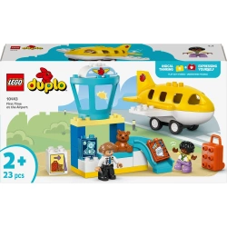 LEGO DUPLO PIERWSZY RAZ NA LOTNISKU SAMOLOT PILOT MIŚ DUŻE KLOCKI 10443